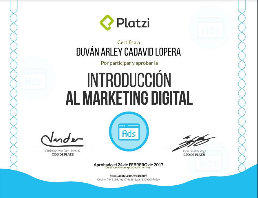 Certificado Goujana marketing digital